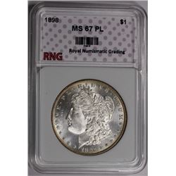 1898 MORGAN RNG GRADED SUPERB BU PL