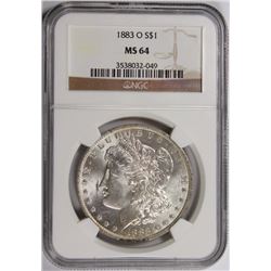 1883-O MORGAN SILVER DOLLAR NGC MS64 WHITE