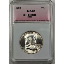 1958 FRANKLIN HALF DOLLAR PNA