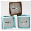 Image 1 : 3-SOLOTAIRE CZ STERLING SILVER RINGS