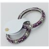Image 2 : .925 STACKABLE PURPLE STERLING RINGS WITH CZS