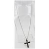 Image 2 : ONYX .925 MARCASITE CROSS PENDANT NECKLACE