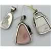 Image 2 : LOT OF 3 PINK ENAMEL STERLING SILVER PENDANTS