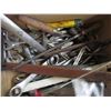 Image 2 : BOX OF TOOLS, WRENCHES, LAWN SEEDER