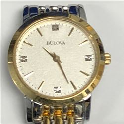 31) BULOVA 2 TONED DIAMOND WATCH