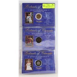 3 PORTRAITS OF CANADA COIN COLLECTION IN CASE