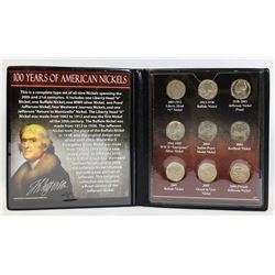 100 YEARS OF AMERICAN NICKELS COLLECTION COINS IN
