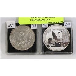 LOT OF 2 INCLUDING 1898 USA  MORGAN SILVER DOLLAR