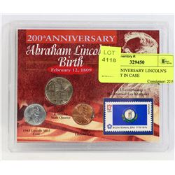 200TH ANNIVERSARY LINCOLN'S BIRTH SET IN CASE