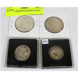 LOT 0F 4 ASSORTED WORLD COINS