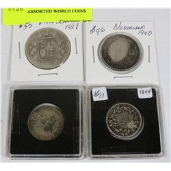 LOT 0F 4 ASSORTED WORLD COINS