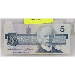1986 CANADA $5 BILL