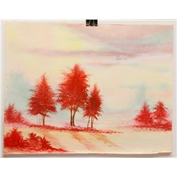 "RED FOREST" 22 X 28" BY WILLIAM VERDULT