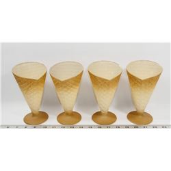 FLAT OF 4 GLASS ICE CREAM CUPS