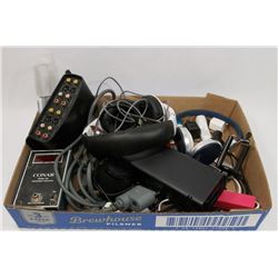 FLAT OF ELECTRONICS INCLUDES HEADPHONES, GAMING