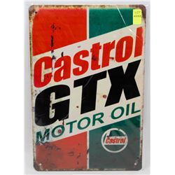 NEW 12" X 8" CASTROL GTX MOTOR OIL METAL SIGN