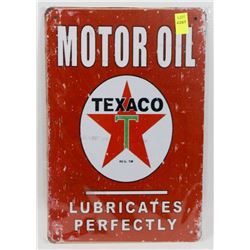 NEW 12" X 8" TEXACO MOTOR OIL METAL SIGN