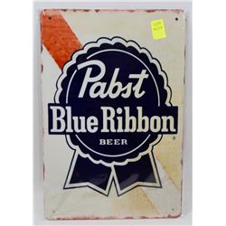 NEW 12" X 8" PABST BLUE RIBBON BEER METAL SIGN