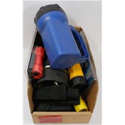 91) BOX OF ASSORTED FLASH LIGHTS