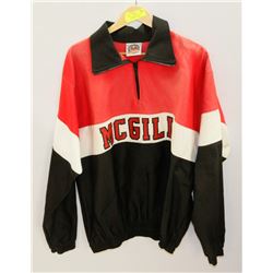 MCGILL UNIVERSITY SIZE XL BARBARIAN RUBY JACKET.