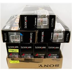 LOT OF 7 LEXMARK ASSORTED COLOR HIGH YIELD  TONER