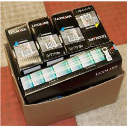 LOT OF 5 LEXMARK HIGH YIELD TONER, ASSORTED COLORS