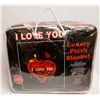Image 1 : NEW! "I LOVE YOU" LUXURY PLUSH BLANKET (QUEEN)