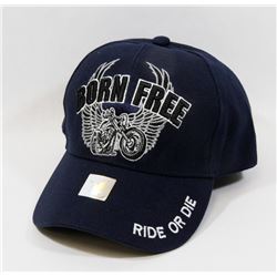 NEW "BORN FREE-RIDE OR DIE" ADJUSTABLE BALL CAP