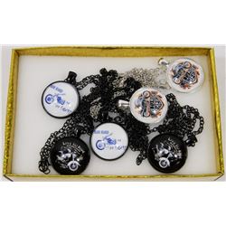 BOX OF 6 MOTORCYCLE NECKLACES