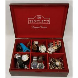 BOX FILLED WITH VARIOUS FASHION WATCHES