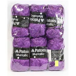 6 BALLS OF PATONS METALLIC YARN