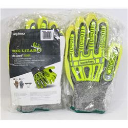 TWO PAIRS OF RIG LIZARD 2090X WORK GLOVES
