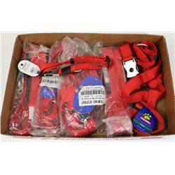FLAT OF DOG LEASHES AND COLLARS