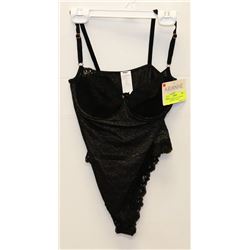 NEW ARIANNE BLACK SHIMMER AND LACE TEDDY SMALL