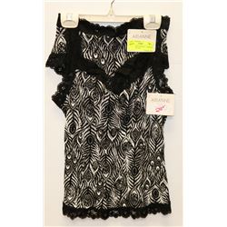 NEW ARIANNE BLK&WHT CAMISOLE & BOY SHORT SET