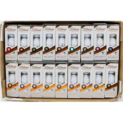 FLAT OF TITLEIST VELOCITY RECLAIMED GOLF BALLS.