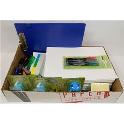 FLAT OF OFFICE/SCHOOL SUPPLIES INCL PAPER,