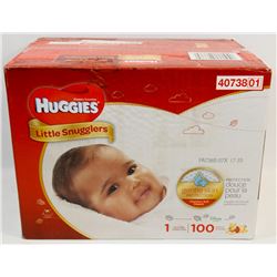 CASE OF 100 HUGGIES LITTLE SNUGGLERS DIAPERS