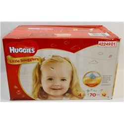 CASE OF 70 HUGGIES LITTLE SNUGGLERS DIAPERS