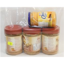 BAG WITH 3 JARS OF PEANUT BUTTER AND 1 JAR OF