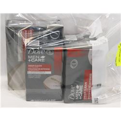BAG OF ASSORTED MEN + CARE DOVE SOAP.