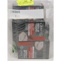 BAG OF ASSORTED MEN + CARE DOVE SOAP.