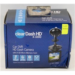 CLEAR DASH HD 1080P DASH CAMERA W/ 8GB