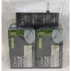 BAG OF ASSORTED MEN + CARE DOVE SOAP.