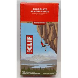 BOX OF 12 CLIF BARS. CHOCOLATE ALMOND FUDGE.