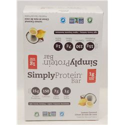BOX OF SIMPLY PROTEIN BARS. LEMON COCONUT FLAVOUR.