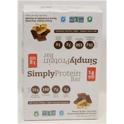 BOX OF SIMPLY PROTEIN BARS. PEANUT BUTTER FLAVOUR.