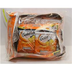 BAG OF CHEDDAR GOLD FISH SNACKS.