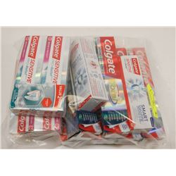 LARGE BAG OF ASSORTED TOOTHPASTES.