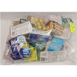 BAG OF ASSORTED ORAL AND LIP CARE PRODUCTS.